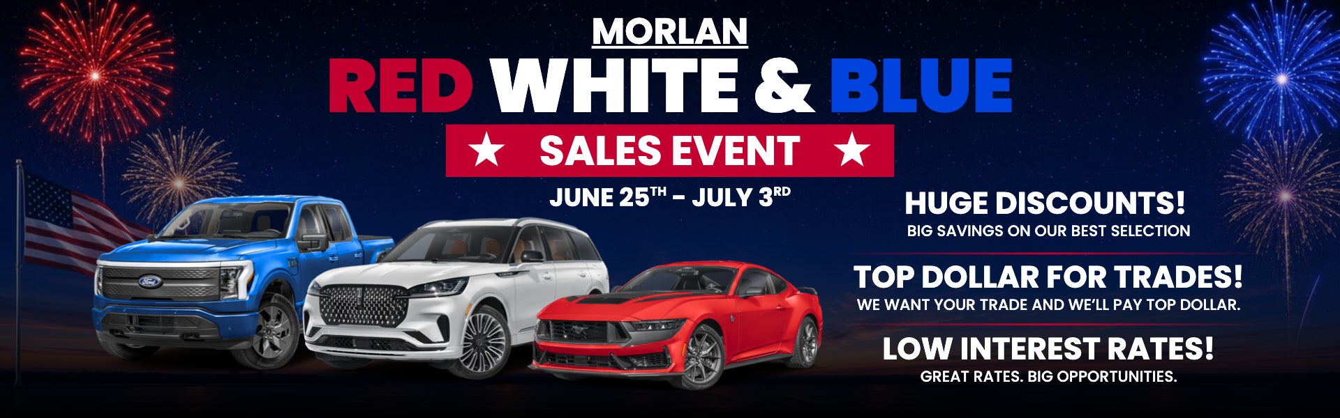 Morlan Red White and Blue Sales Event